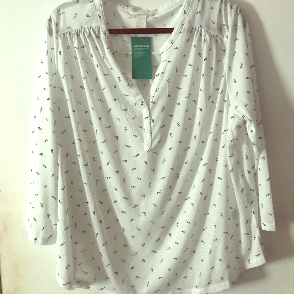 Mid Sleeve White Blouse H&M